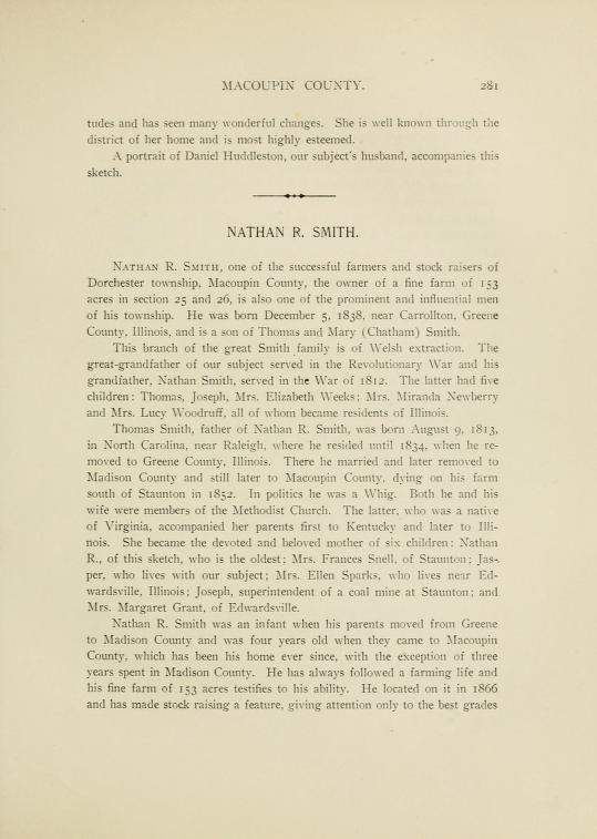 Biography of Nathan R. Smith, husband of Serilda (Walker) Smith