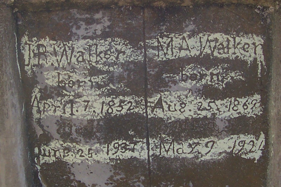 Jacob R. and Mary A. (Ferguson) Walker, cemetery stone, LaCrosse Cemetery, LaCrosse, Izard County, Arkansas
