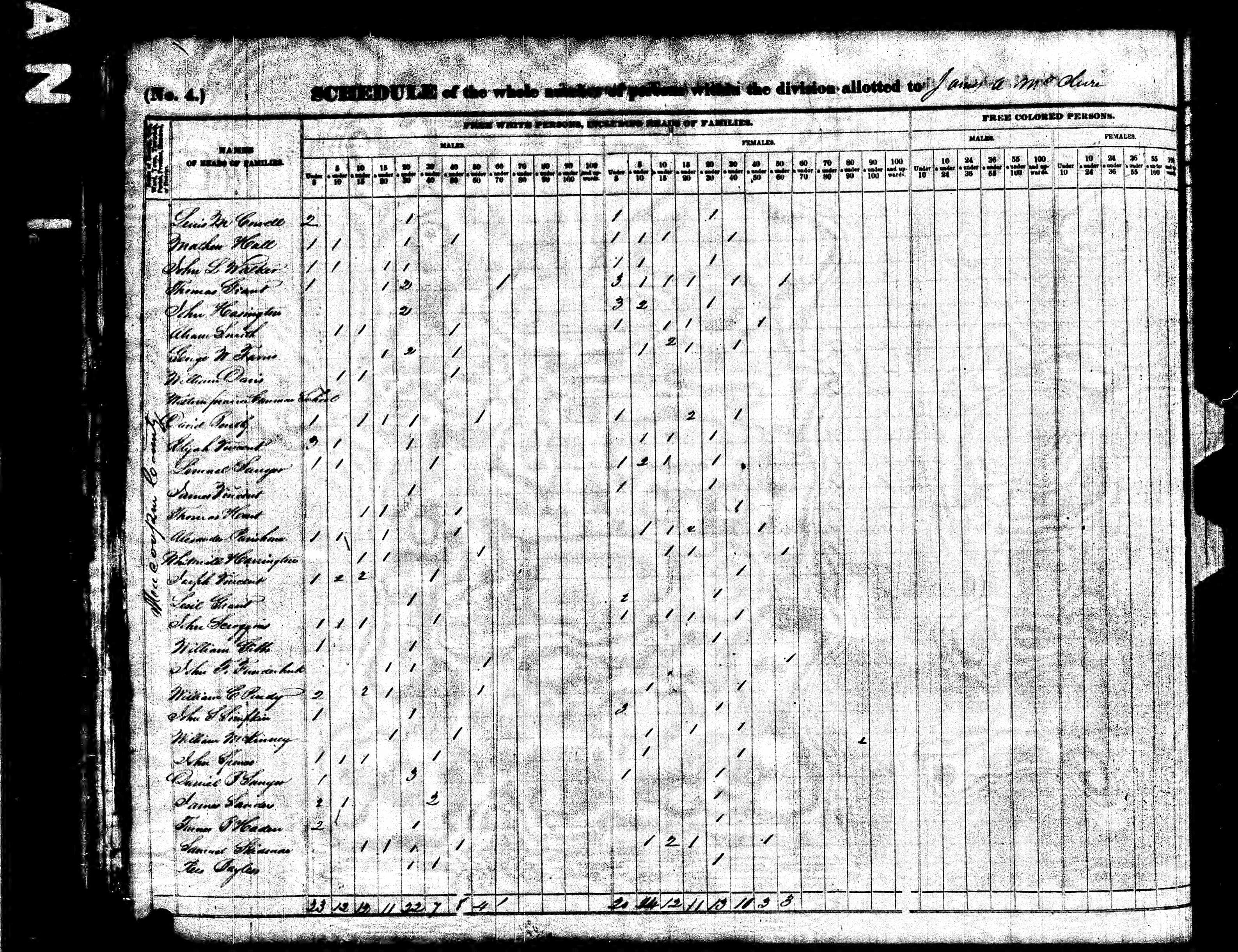 John L. Walker, 1840 Macoupin County, Illinois, census