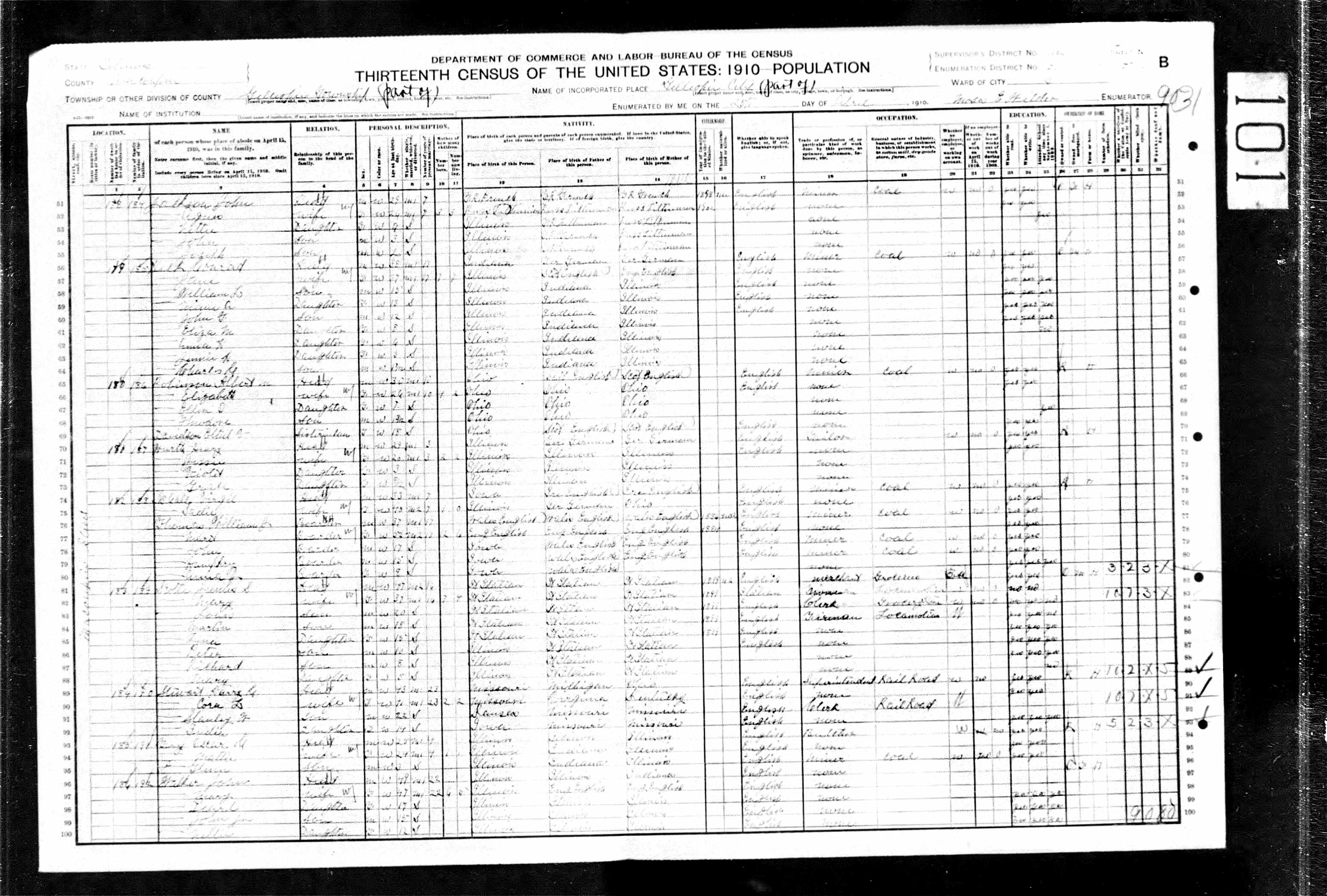 John Walker [son of Samuel and Eliza Ann (Ward) Walker, 1910 Macoupin County, Illinois, census